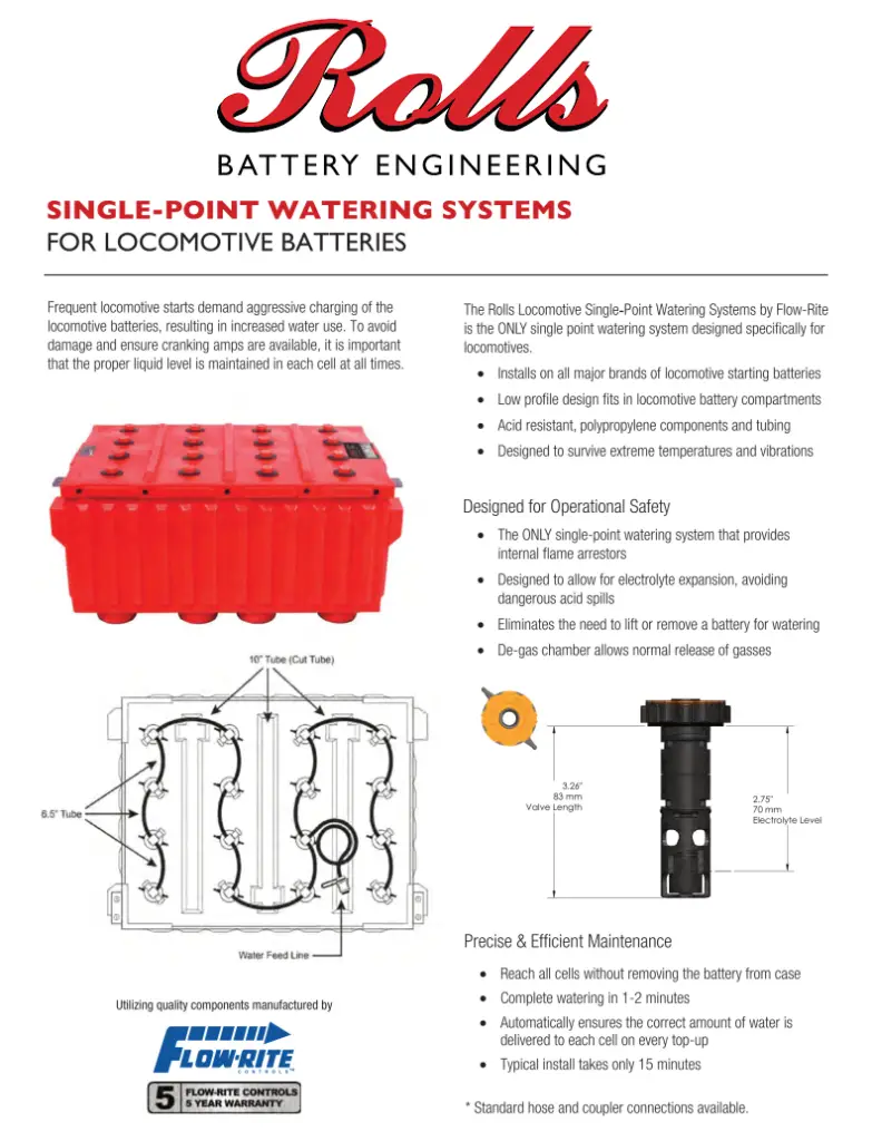 Rolls Battery Single Point Watering Systems